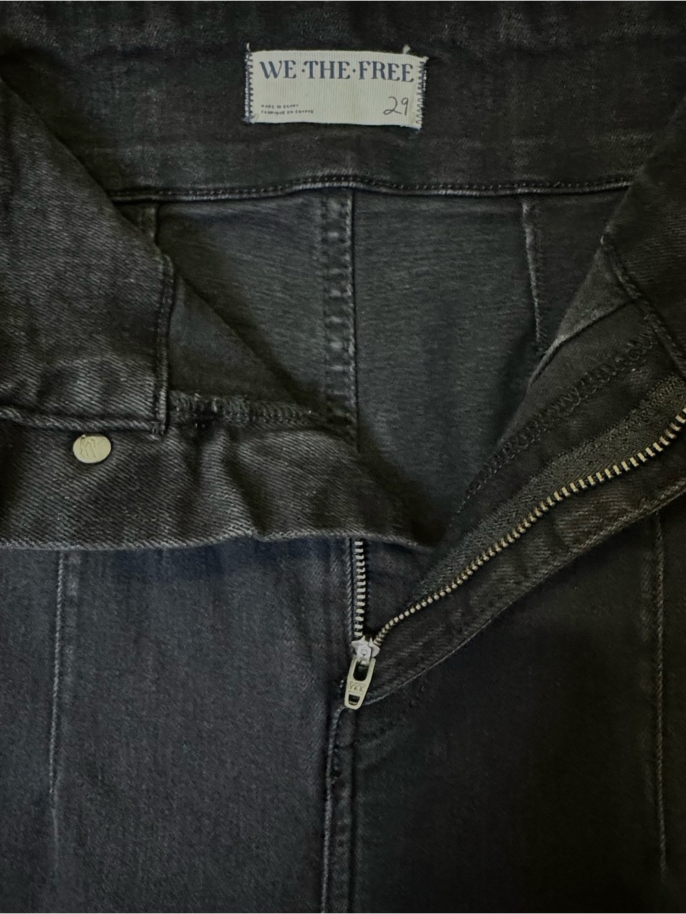 Free People We The Free Black High Rise Flare Jeans 29 Retro Bell Bottom Boho - Picture 5 of 6